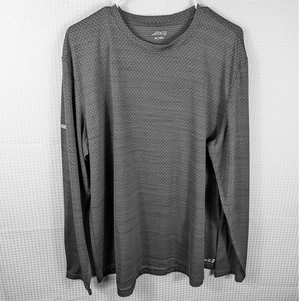 BCG XL Gray Long Sleeve Performance Shirt Mens Moisture Wicking Athletic Top